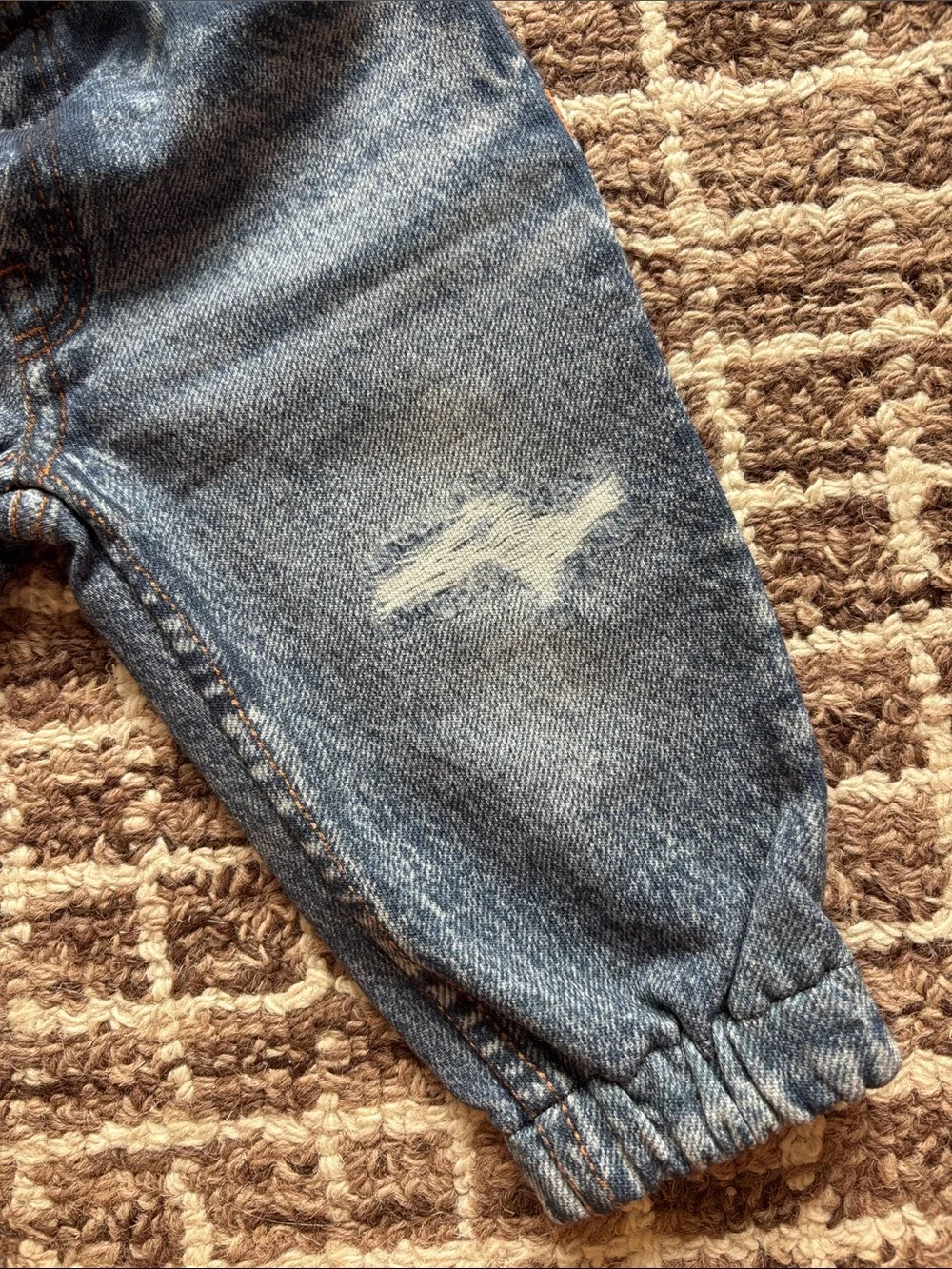rag & bone Kids Distressed Dark Blue Denim Joggers